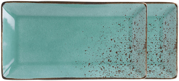 półmisek Palana; 31x16.5x3.2 cm (DxSxW); turkusowy; prostokątny; 2 sztuka / opakowanie