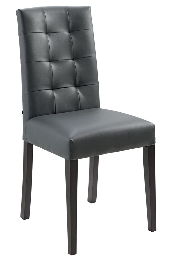 krzesło Newham sztuczna skóra; 45x56x96 cm (SxGxW); siedzisko antracyt, stelaż wenge; 2 sztuka / opakowanie