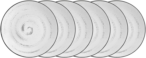 talerz płaski Fungio; 17 cm (Ø); biały/czarny; okrągły; 6 sztuka / opakowanie