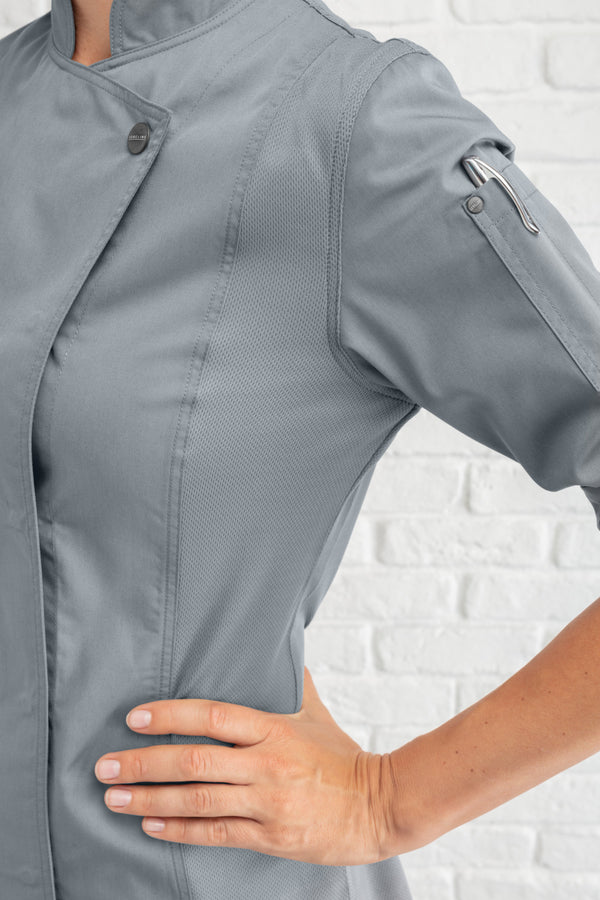 bluza kucharska damska Carter długi rękaw; Kleidergröße 34; szary