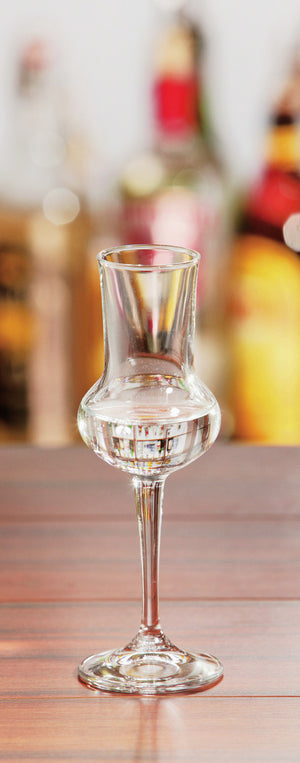 kieliszek do grappy Riserva ze znacznikiem pojemności; 90ml, 3.9x16.5 cm (ØxW); transparentny; 2 cl Füllstrich, 6 sztuka / opakowanie