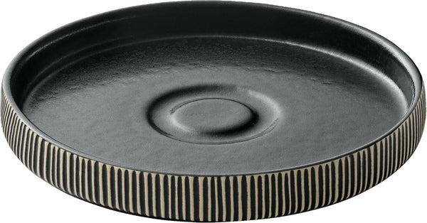 Untertasse Nara Relief; 15x2.5 cm (ØxW); czarny/biały; okrągły; 6 sztuka / opakowanie