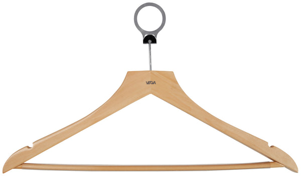 wieszak Cimbrio antypoślizgowy z zabezpieczeniem antykradzieżowym; 44.5x27 cm (DxW); naturalny; 12 sztuka / opakowanie