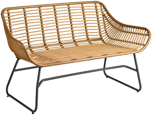 ławka 2-osobowa Tomeo; 134x73x82 cm (SxGxW); siedzisko jasny brązowy