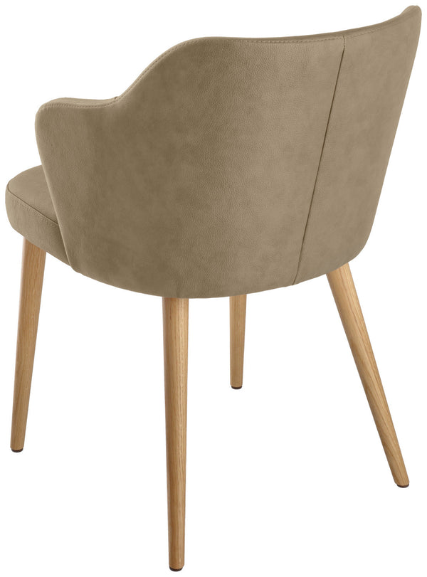 krzesło Katya z imitacji skóry; 55x58x81 cm (SxGxW); siedzisko beżowy