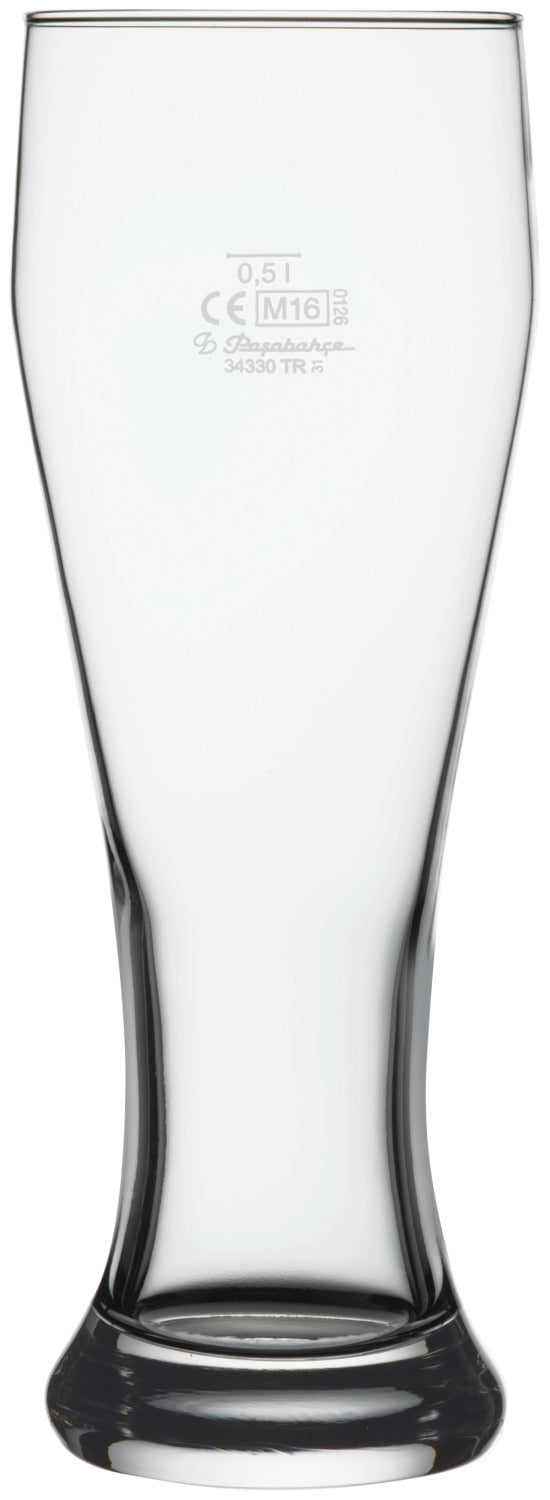 szklanka do piwa Weizen; 665ml, 8.4x23.4 cm (ØxW); transparentny; 0.5 l Füllstrich, 6 sztuka / opakowanie