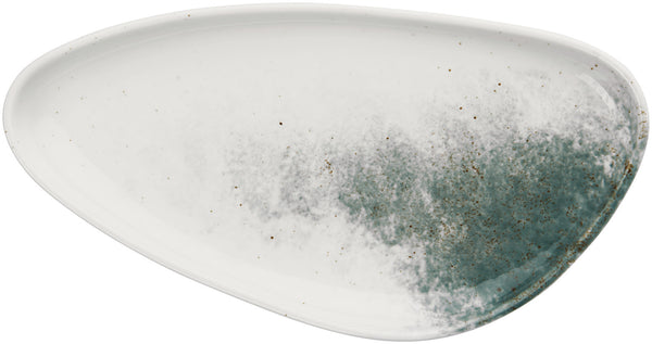 półmisek Purior; 35.5x18.5x3.4 cm (DxSxW); biały/niebieski petrol; 4 sztuka / opakowanie