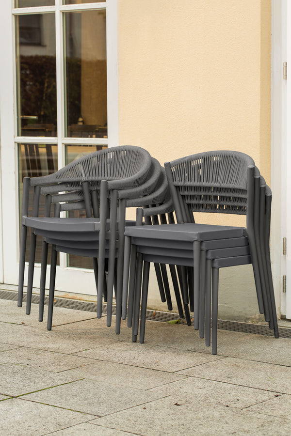 krzesło Amelia z podłokietnikami; 59x56x78.5 cm (SxGxW); antracyt; 2 sztuka / opakowanie