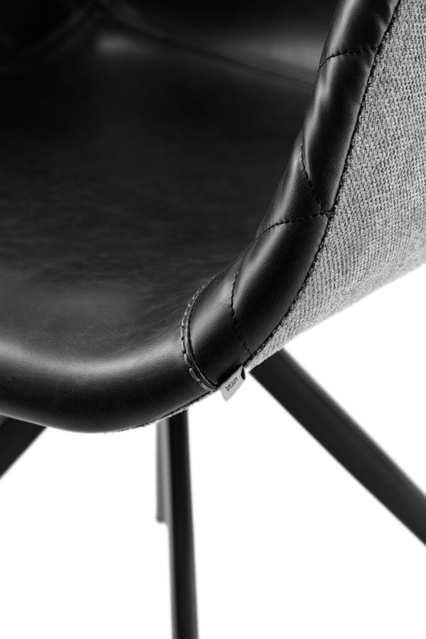 krzesło Yankee; 61x60x80 cm (SxGxW); siedzisko czarny/jasny szary, stelaż czarny