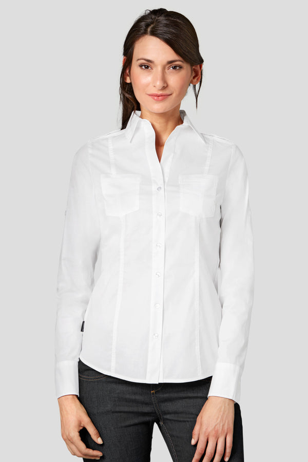 bluzka damska Kate długi rękaw; Kleidergröße 48; biały