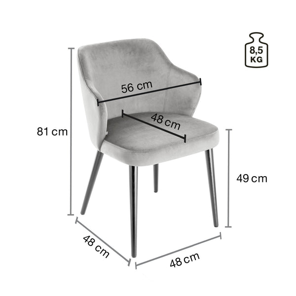 krzesło Katya aksamitne; 55x58x81 cm (SxGxW); siedzisko taupe