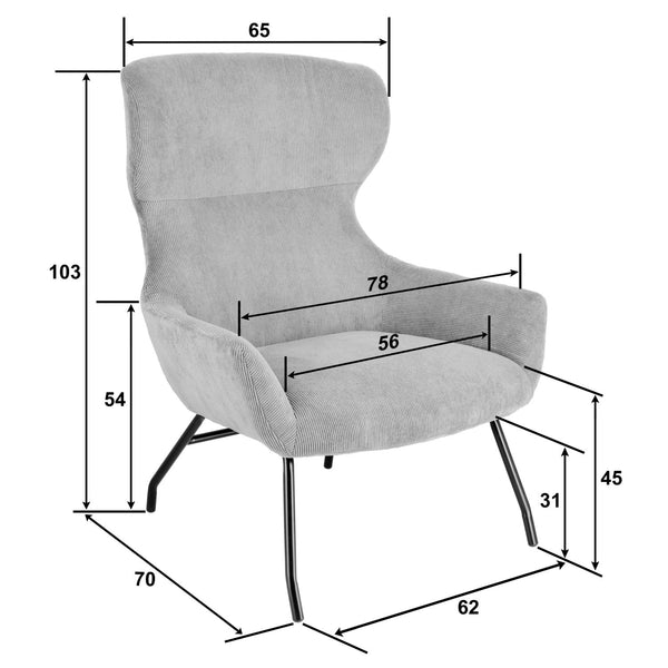 fotel uszak Malin; 75x77x103 cm (SxGxW); siedzisko zielony
