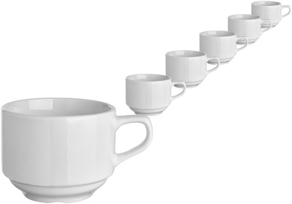 filiżanka do kawy Straßburg; 190ml, 7.7x5.5 cm (ØxW); biały; okrągły; 6 sztuka / opakowanie