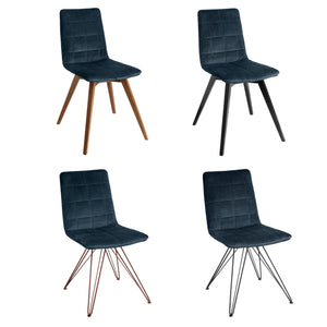 siedzisko Milaria aksamit; 60x48x46 cm (SxGxW); ciemny niebieski; 2 sztuka / opakowanie