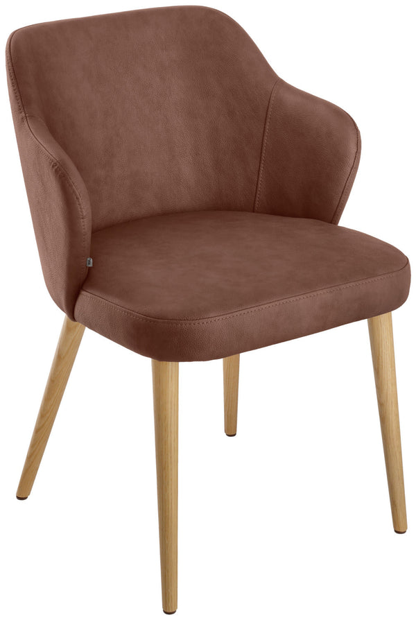 krzesło Katya z imitacji skóry; 55x58x81 cm (SxGxW); siedzisko brązowy