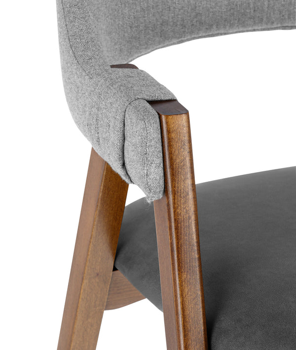 krzesło Imano; 59x62x76 cm (SxGxW); siedzisko antracyt, stelaż tytoń bejcowany