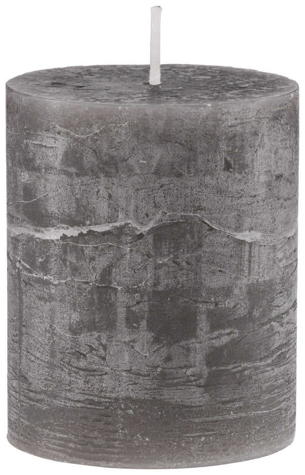 świeca rustykalna Garland (6.8x8 cm); 6.8x8 cm (ØxW); szary; okrągły; 6 sztuka / opakowanie