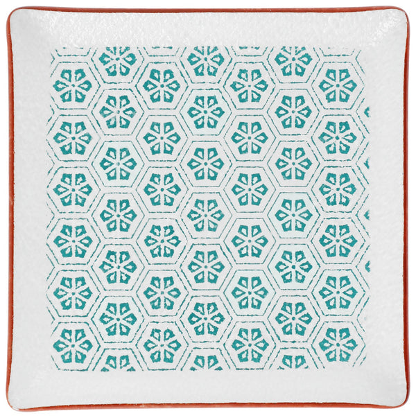 Glasplatte Isalie; 20x20 cm (DxS); biały/turkusowy; kwadrat; 6 sztuka / opakowanie