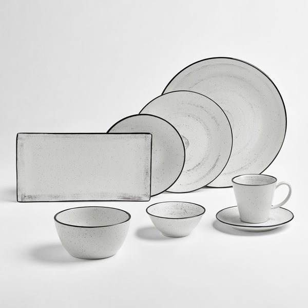miseczka Fungio okrągła; 220ml, 10x5 cm (ØxW); biały/czarny; okrągły; 6 sztuka / opakowanie