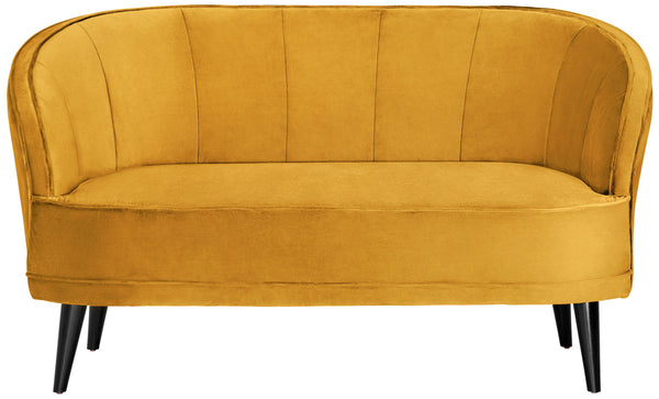 sofa 2-osobowa Garbo; 150x75x84 cm (SxGxW); siedzisko złoto, stelaż czarny