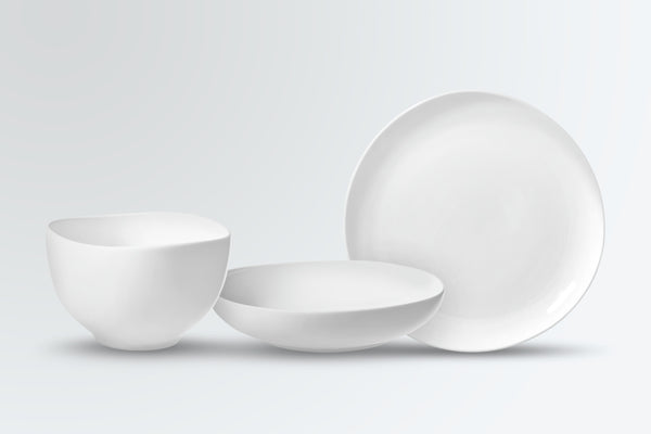 zestaw próbny porcelany Ovalize 3 częściowy; biały