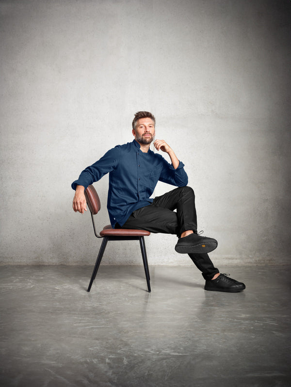 bluza kucharska męska Leo; Kleidergröße 48; niebieski