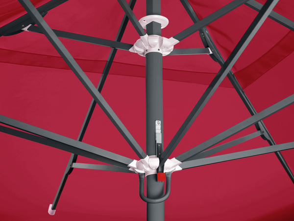 parasol profesjonalny duży Esparto stelaż antracyt; 350x350x370 cm (DxSxW); burgund; kwadrat