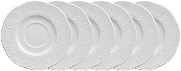 spodek do kubka / filiżanki do kawy/herbaty Menuett; 14.5 cm (Ø); biały; okrągły; 6 sztuka / opakowanie