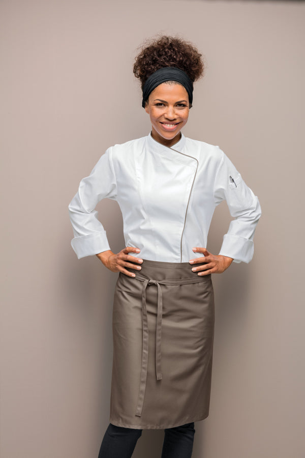 bluza kucharska damska Delight; Kleidergröße 48; biały/taupe