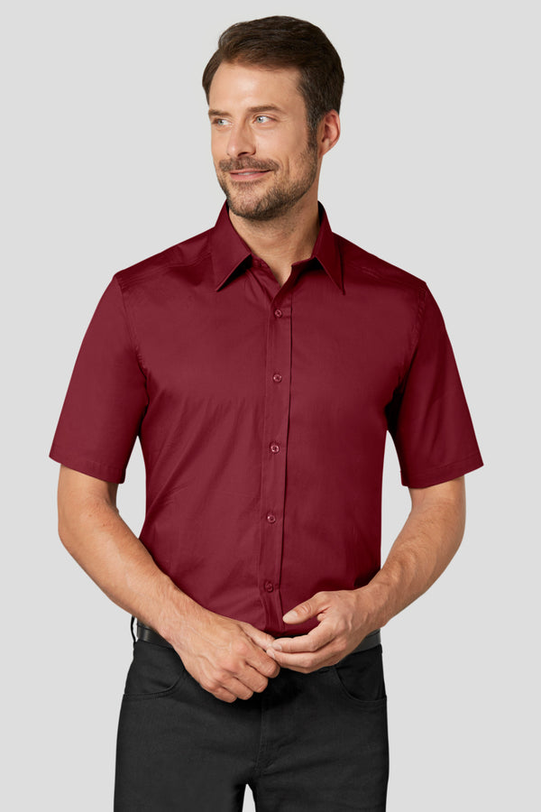 koszula męska Bruce krótki rękaw; Kleidergröße 45/46; bordo