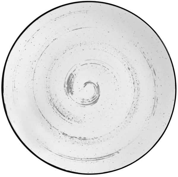 talerz płaski Fungio; 21.5 cm (Ø); biały/czarny; okrągły; 6 sztuka / opakowanie