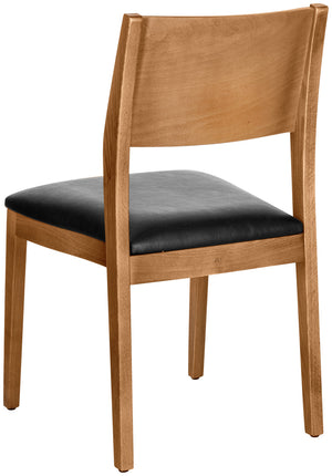 krzesło Stak sztuczna skóra; 48x51x86 cm (SxGxW); siedzisko czarny, stelaż jasny brązowy; 2 sztuka / opakowanie