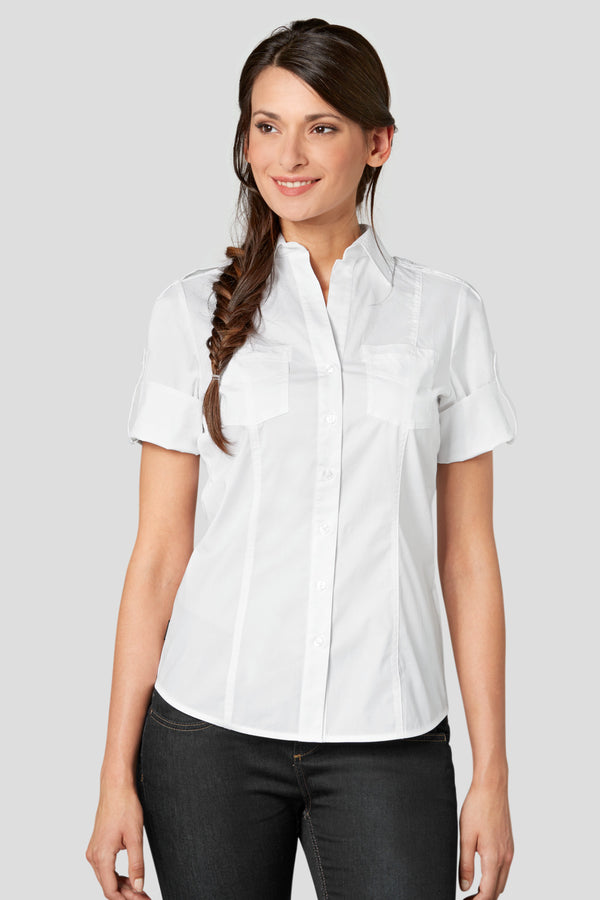 bluzka damska Kate krótki rękaw; Kleidergröße 50; biały