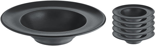talerz do makaronów Masca; 500ml, 26.5x5.5 cm (ØxW); czarny; okrągły; 6 sztuka / opakowanie