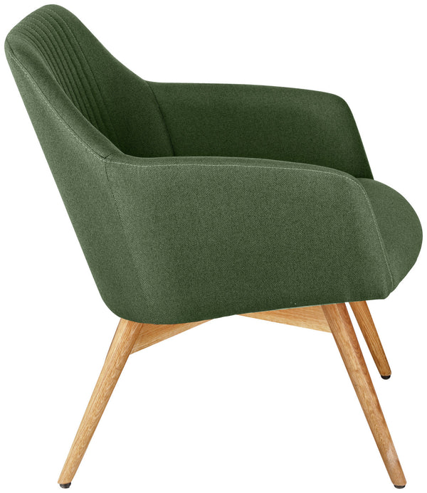 Sessel Arne; 65x76x75.5 cm (SxGxW); siedzisko zielony, stelaż dąb/naturalny