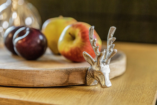 talerz dekoracyjny Raku; 33x2 cm (ØxW); brązowy/srebro