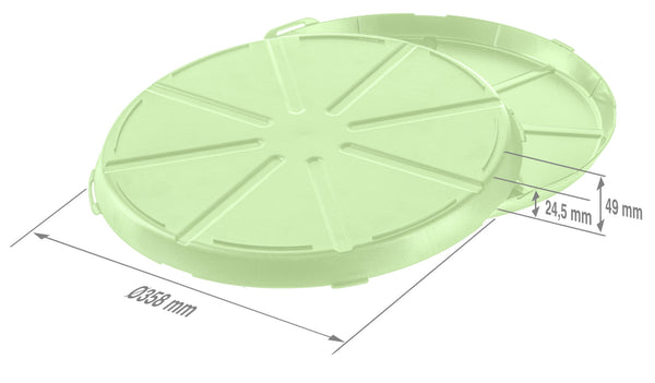 pizza box wielokrotnego użytku Yari Neo; 35.8x4.9 cm (ØxW); zielony; okrągły; 10 sztuka / opakowanie