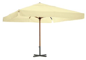 parasol profesjonalny duży Esparto stelaż o wyglądzie drewna; 350x350x370 cm (DxSxW); ecru; kwadrat