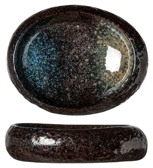 miska Black yoru owalna; 210ml, 19x15 cm (DxS); czarny/niebieski; 12 sztuka / opakowanie