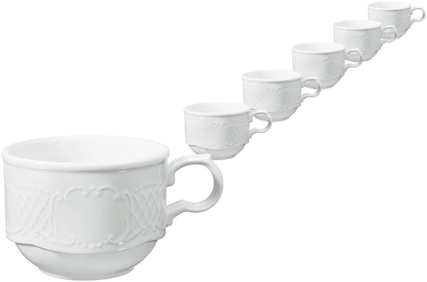 filiżanka do kawy Menuett; 200ml, 8.4x6 cm (ØxW); biały; okrągły; 6 sztuka / opakowanie