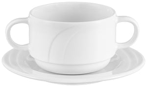 spodek do bulionówki / kubka / filiżanki do kawy Melody; 16.1 cm (Ø); biały; okrągły; 6 sztuka / opakowanie