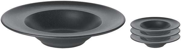 talerz do makaronów Masca; 850ml, 30.5x6.5 cm (ØxW); czarny; okrągły; 4 sztuka / opakowanie