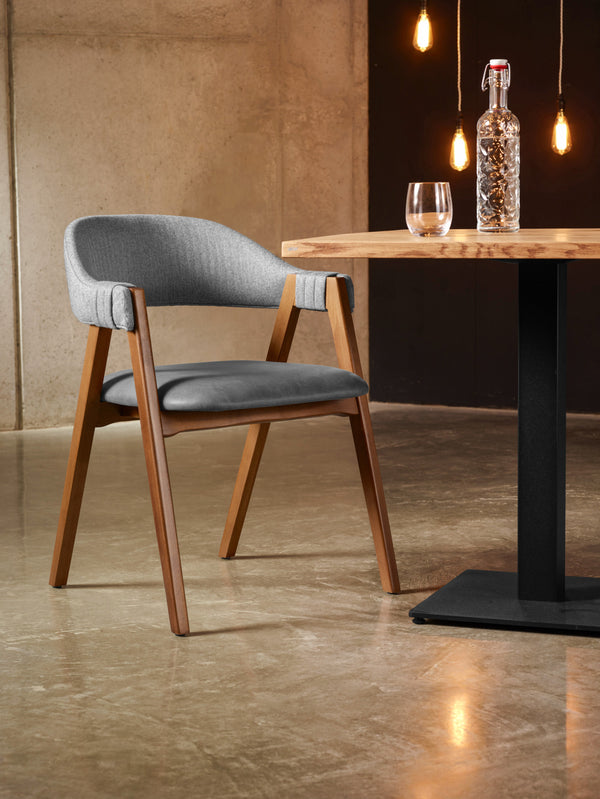 krzesło Imano; 59x62x76 cm (SxGxW); siedzisko antracyt, stelaż tytoń bejcowany