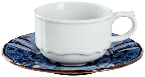 spodek pod filiżankę Amelina; 15 cm (Ø); niebieski; okrągły; 6 sztuka / opakowanie