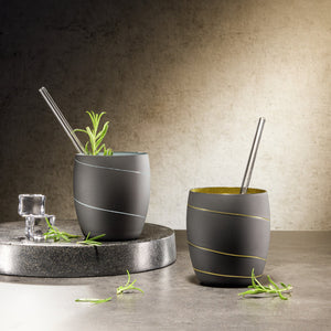 Universalglas Aniani; 450ml, 8.2x9.9 cm (ØxW); czarny/biały; 6 sztuka / opakowanie