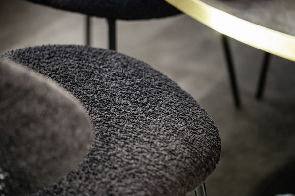 krzesło Lindo Boucle; 55x65x85 cm (SxGxW); siedzisko czarny, stelaż czarny