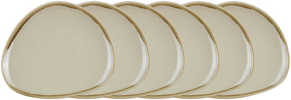 talerz płaski Glaze trójkątny; 22.5x19x2.5 cm (DxSxW); piasek; trójkątny; 6 sztuka / opakowanie