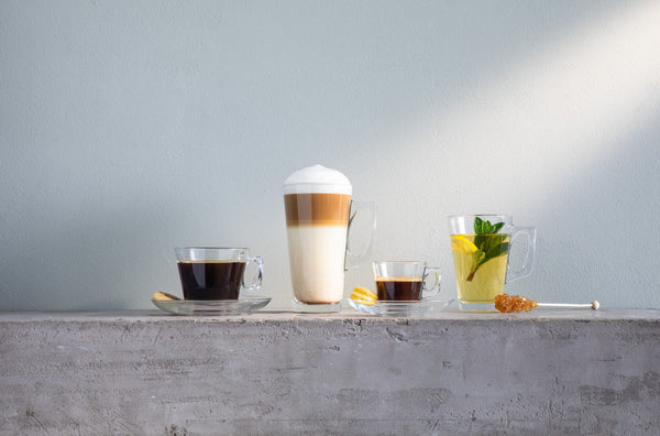 szklanka i spodek do szklanki do espresso Vela; 80ml, 6x5.5 cm (ØxW); transparentny; 12 sztuka / opakowanie