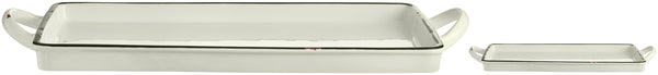 miska do serwowania Liron prostokątna; 800ml, 33x18.5x2.5 cm (DxSxW); biel kremowa/czarny; prostokątny; 2 sztuka / opakowanie