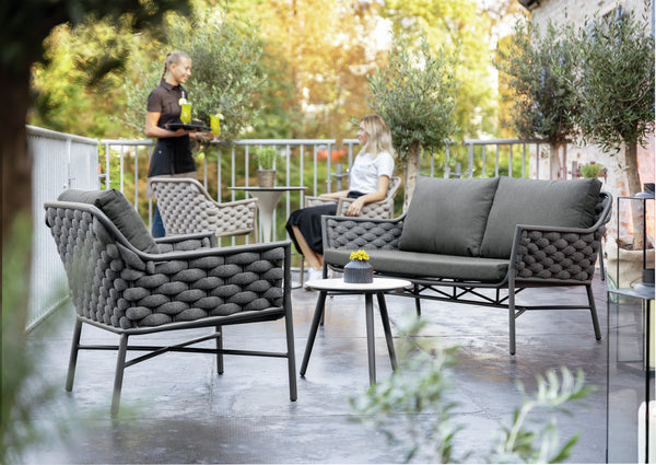 Stolik boczny Sando mały; 45x40.5 cm (ØxW); biały/antracyt; okrągły